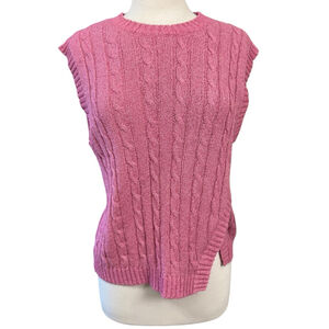 Current Air Sweater Vest Size M Pink Sleeveless Knit Top